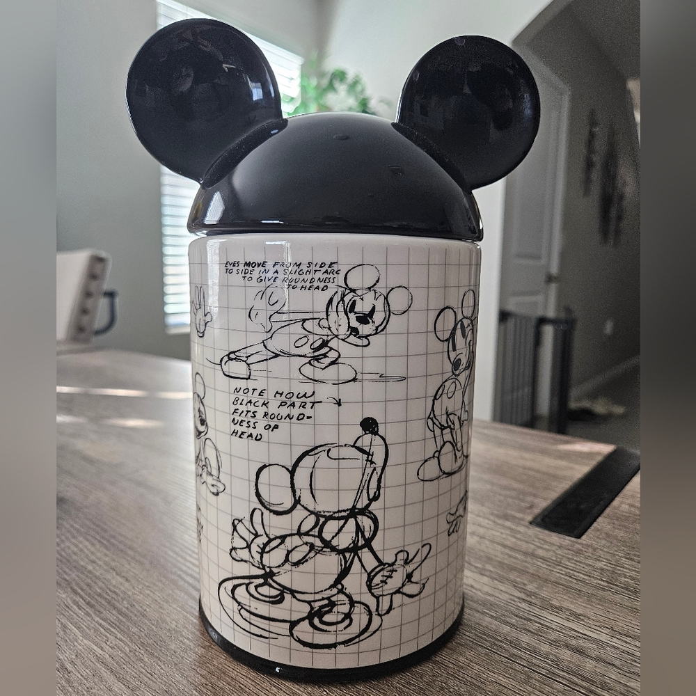 Mickey Mouse Sketchbook Cookie Jar Canister with Ears (Read)